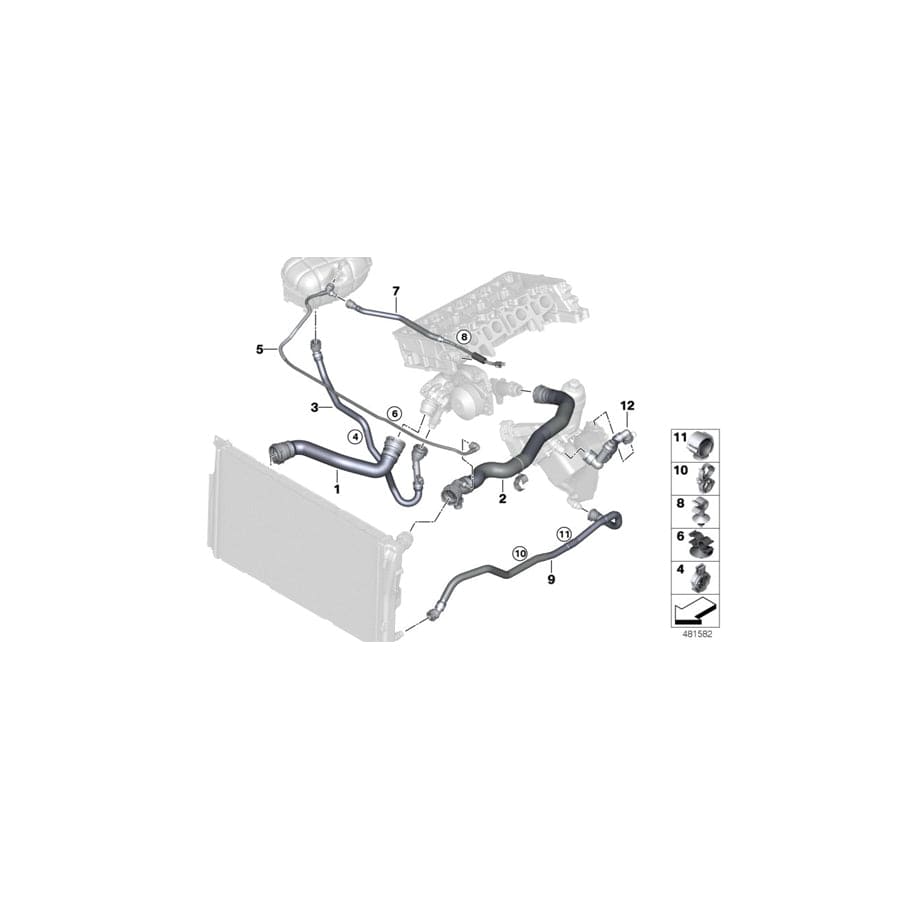 Genuine BMW 11538571359 F30 G07 F22 Bracket For Coolant Line (Inc. 750dX, 420dX & 318dX)