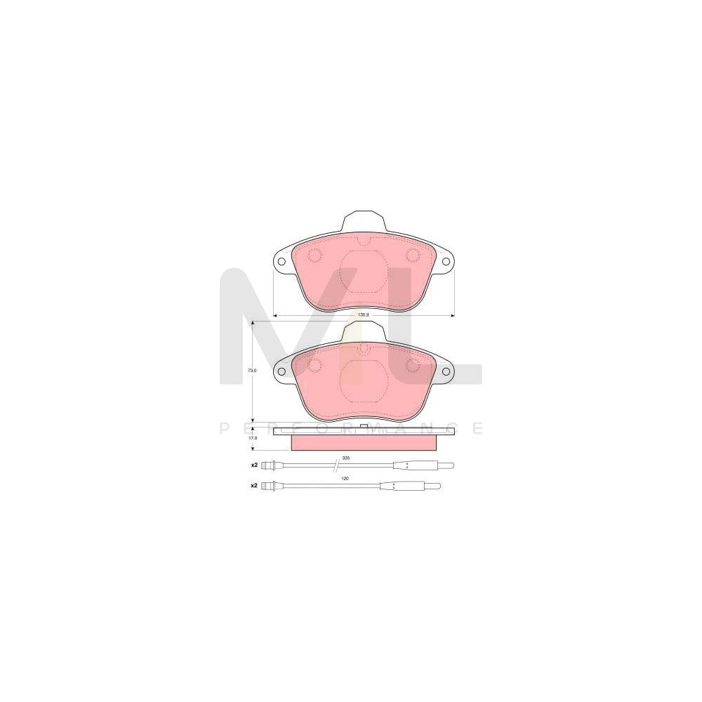 TRW Gdb1085 Brake Pad Set Incl. Wear Warning Contact