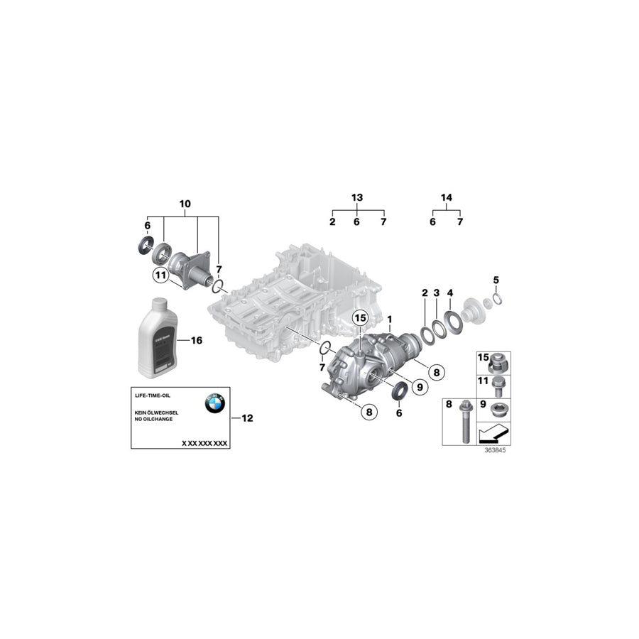 Genuine BMW 31507533973 E92 E91 E90 At-Front Differential I=41:13=3,15 (Inc. 320xd, 330xi & X1 20iX)