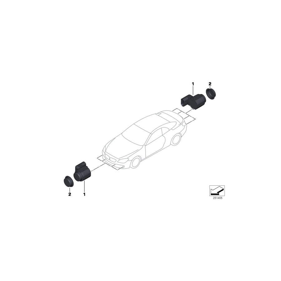 Genuine BMW 66206821958 F12 F06 F13 Ultrasonic Sensor, Sonic Speed Blue WC1A (Inc. 650i, Alpina B6 & 650iX 4.0)