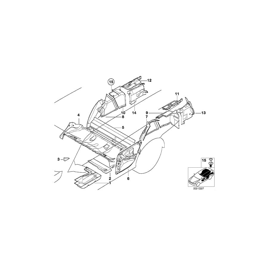 Genuine BMW 51488191732 E39 Sound Insulation F Right Vent Louver (Inc. 525tds, 525d & 523i)