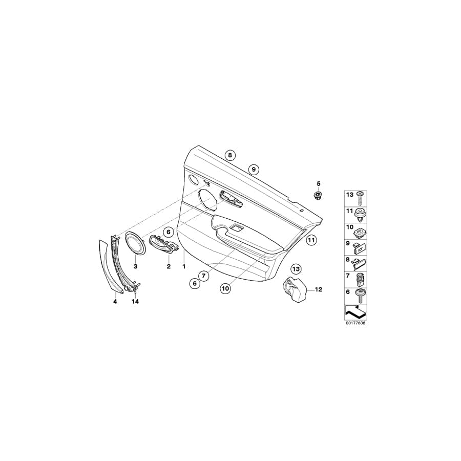 Genuine BMW 51429152502 E91 Door Lining Cloth Rear Right ANTHRAZIT (Inc. 335xi, 318i & 323i)