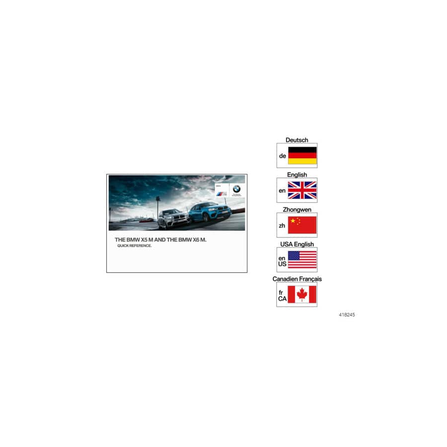 Genuine BMW 01402961297 Quick Reference Guide F85, F86 ENUS (Inc. X5 M & X6 M)
