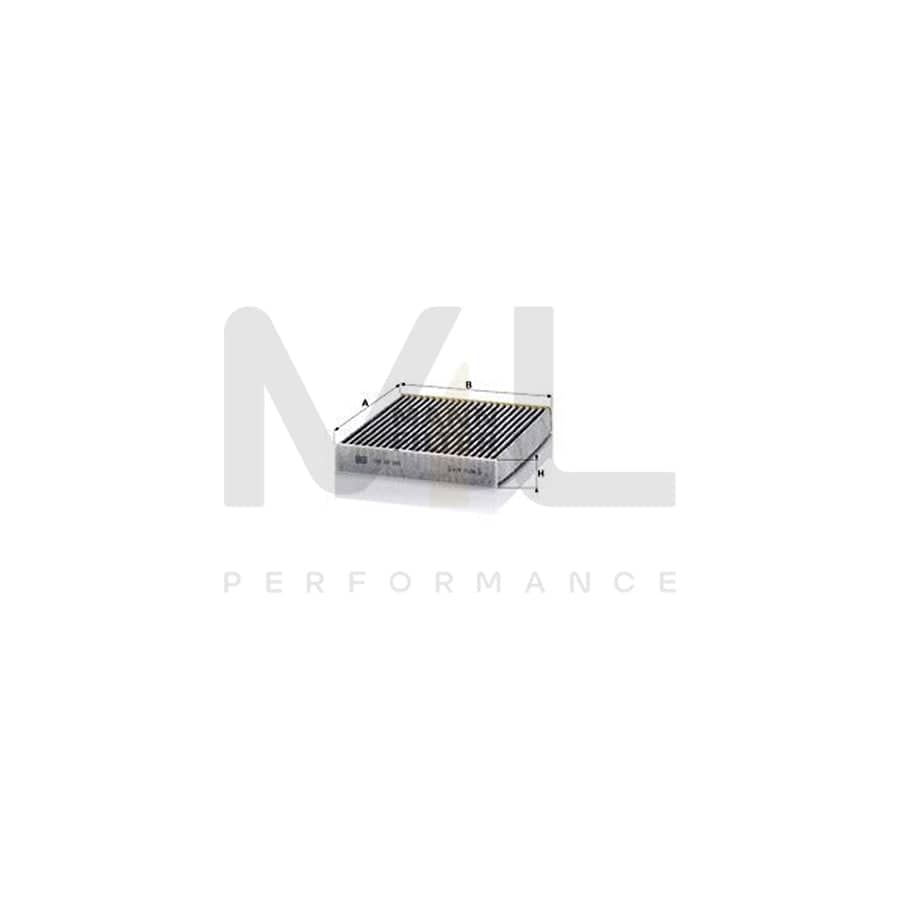 MANN-FILTER CUK 22 005 Pollen filter for PORSCHE PANAMERA Activated Carbon Filter