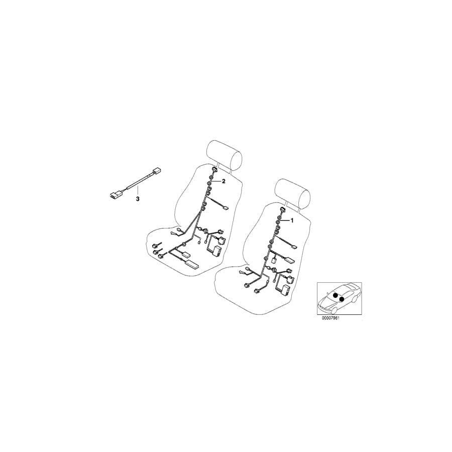 Genuine BMW 61126937810 E60 E61 Wiring Set Seat, Passenger'S Side (Inc. 530i, 535d & 525i)
