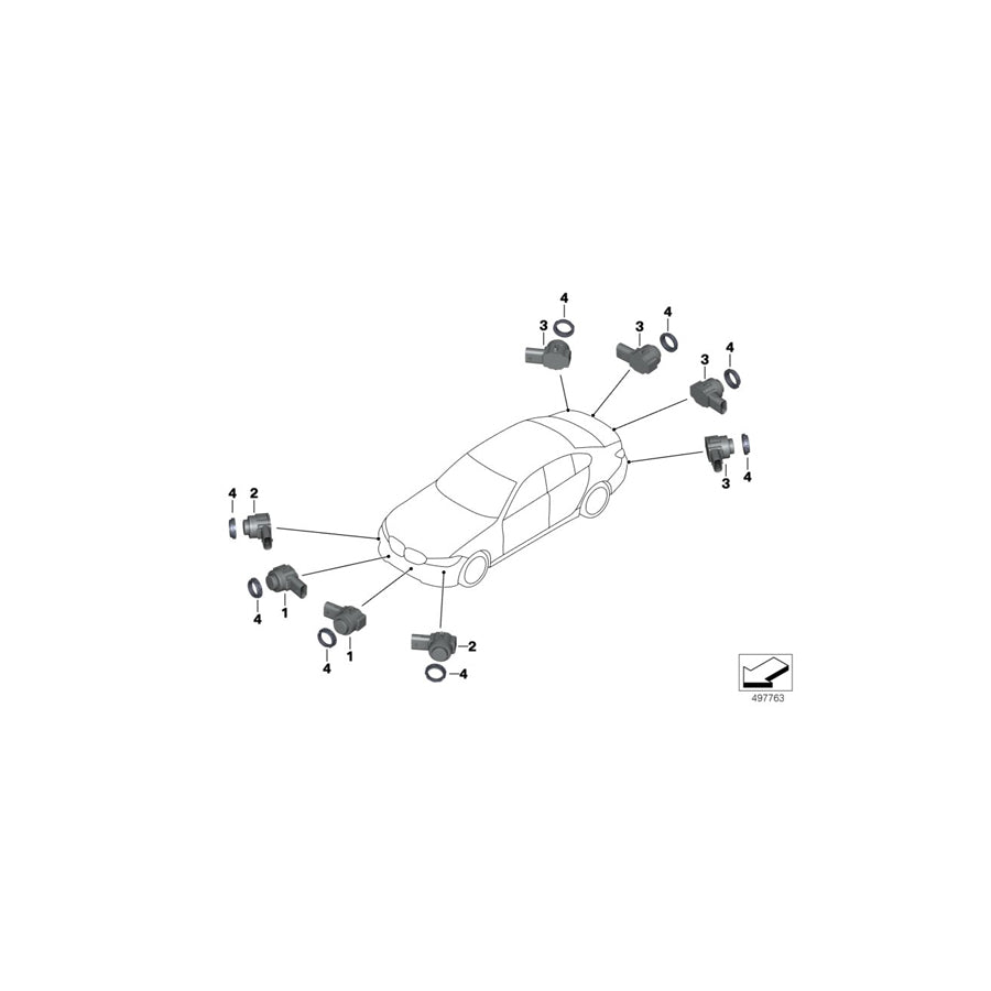 Genuine BMW 66209472262 G20 G21 Ultrasonic Sensor, Piedmont Red WC3C (Inc. 330d, 320i 1.6 & 330i)