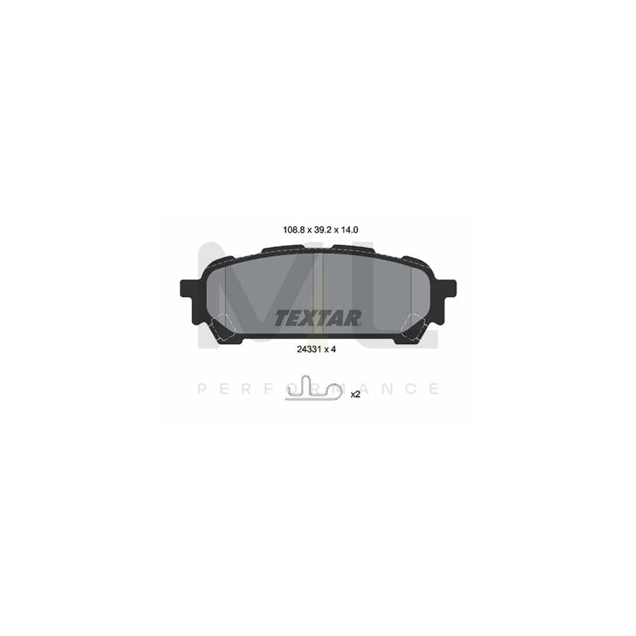 TEXTAR 2433101 Brake pad set with acoustic wear warning