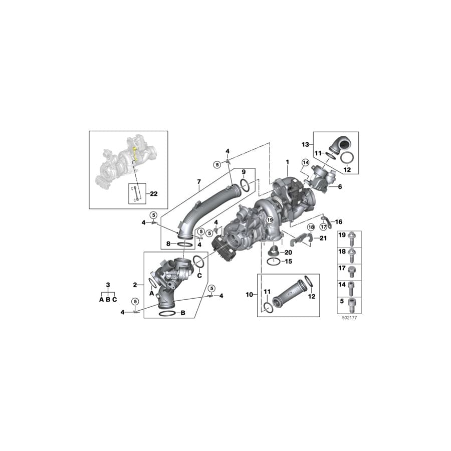 Genuine BMW 11658592639 G30 G07 G12 Asa-Bolt M8X20 (Inc. X7 M50dX, X5 M50dX & M550dX)