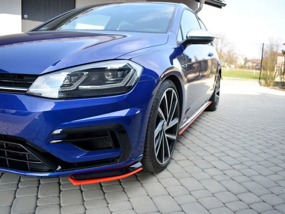 Maxton Design VW-GO-7F-R-FD8RED Front Splitter V.8 VW Golf 7 R / R-line Facelift | ML Performance UK Car Parts