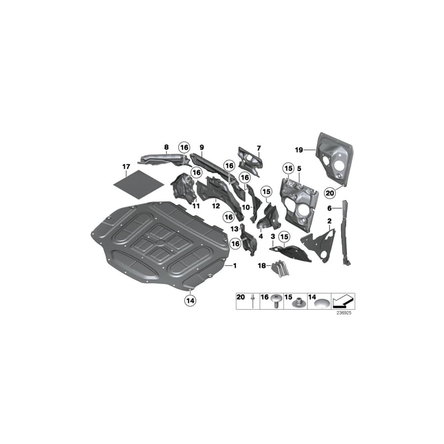 Genuine BMW 51486989595 F02 F01 Sound Insulat.Dash Panel Engine Room L. (Inc. 750Li, 750LiX 4.0 & 750i)