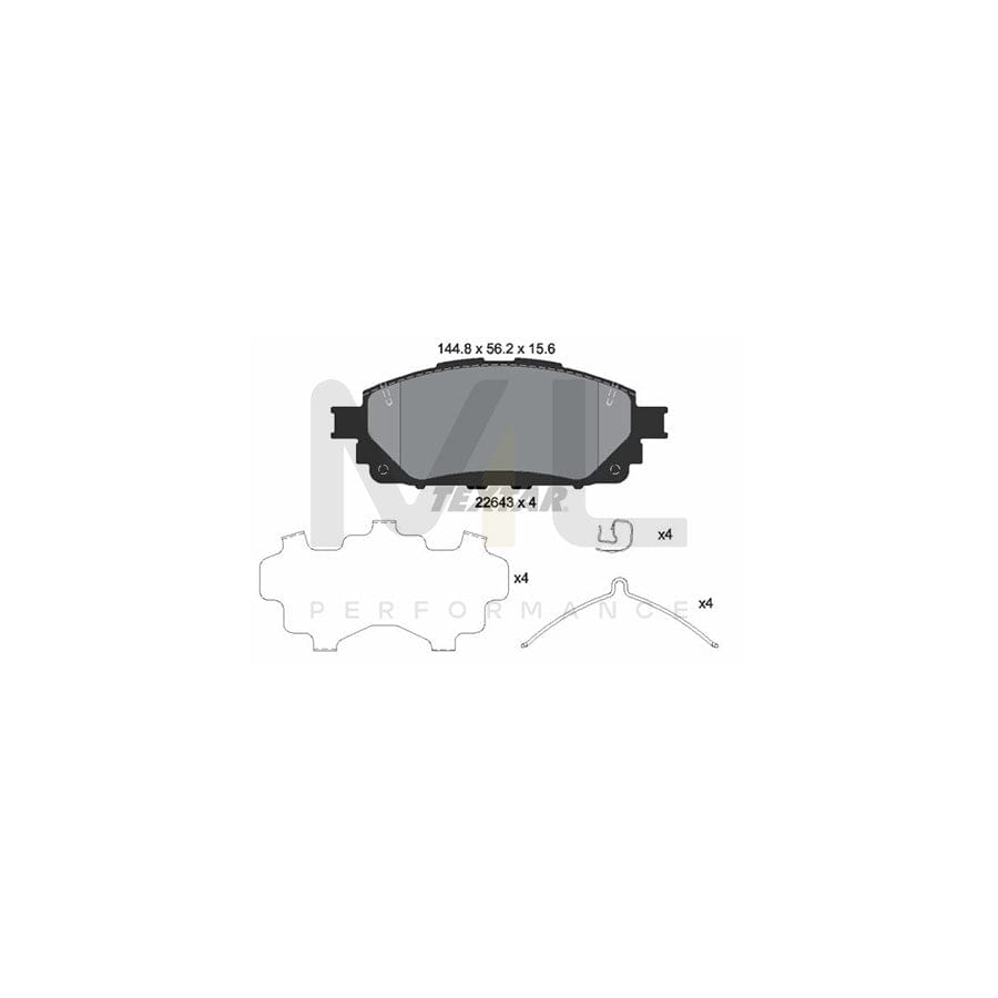 TEXTAR 2264301 Brake pad set not prepared for wear indicator, with accessories