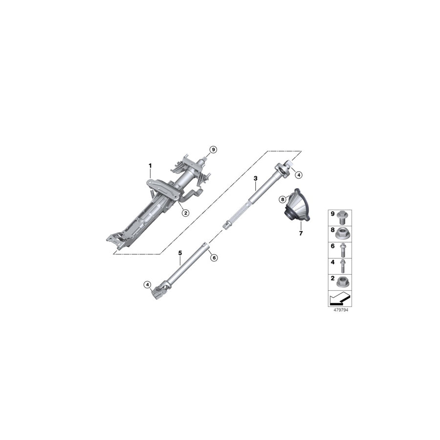 Genuine BMW 32306867225 G31 G32 G30 Manually Adjust. Steering Column (Inc. 640dX, 530iX & 530dX)