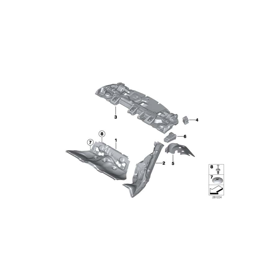 Genuine BMW 51487274427 F06 Noise Insulation, Wheelhousing, Left (Inc. 650i, 650iX 4.0 & M6)