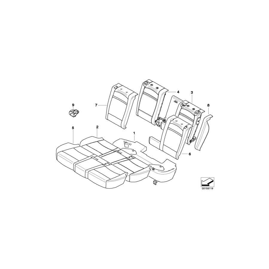 Genuine BMW 52207170276 E70 Left Backrest Upholstery (Inc. X5)