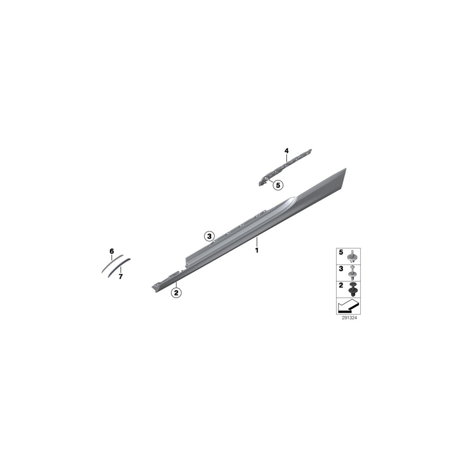 Genuine BMW 51777265202 F12 F13 Door Sill Cover, Primed Right (Inc. 640dX, 650iX 4.4 & 640i)