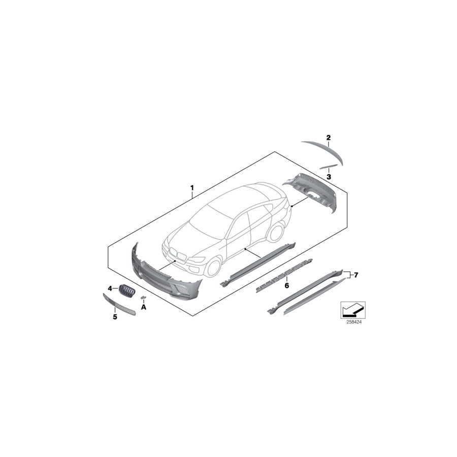 Genuine BMW 51777176232 E71 E72 Support Piece For Door Sill, Right (Inc. X6 30dX, Hybrid X6 & X6 35dX)