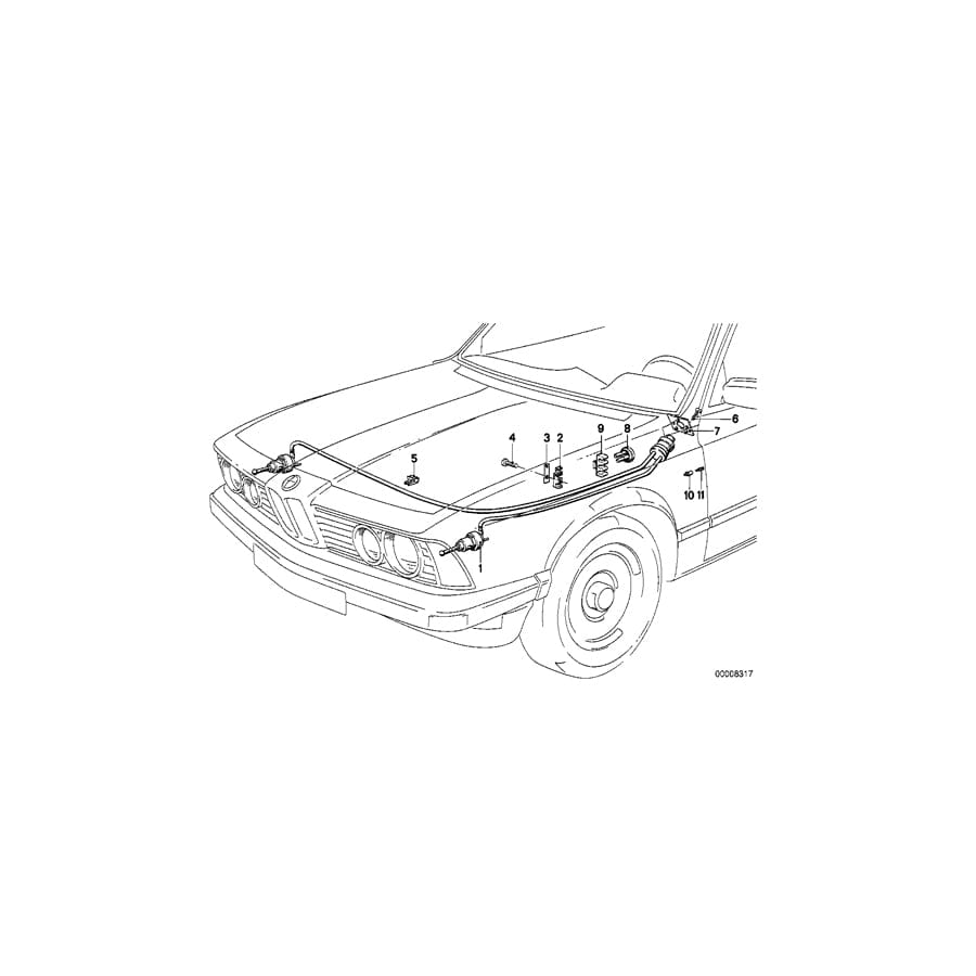 Genuine BMW 63121367280 E23 Headlight Aim Control (Inc. 735i, 730 & 733i)