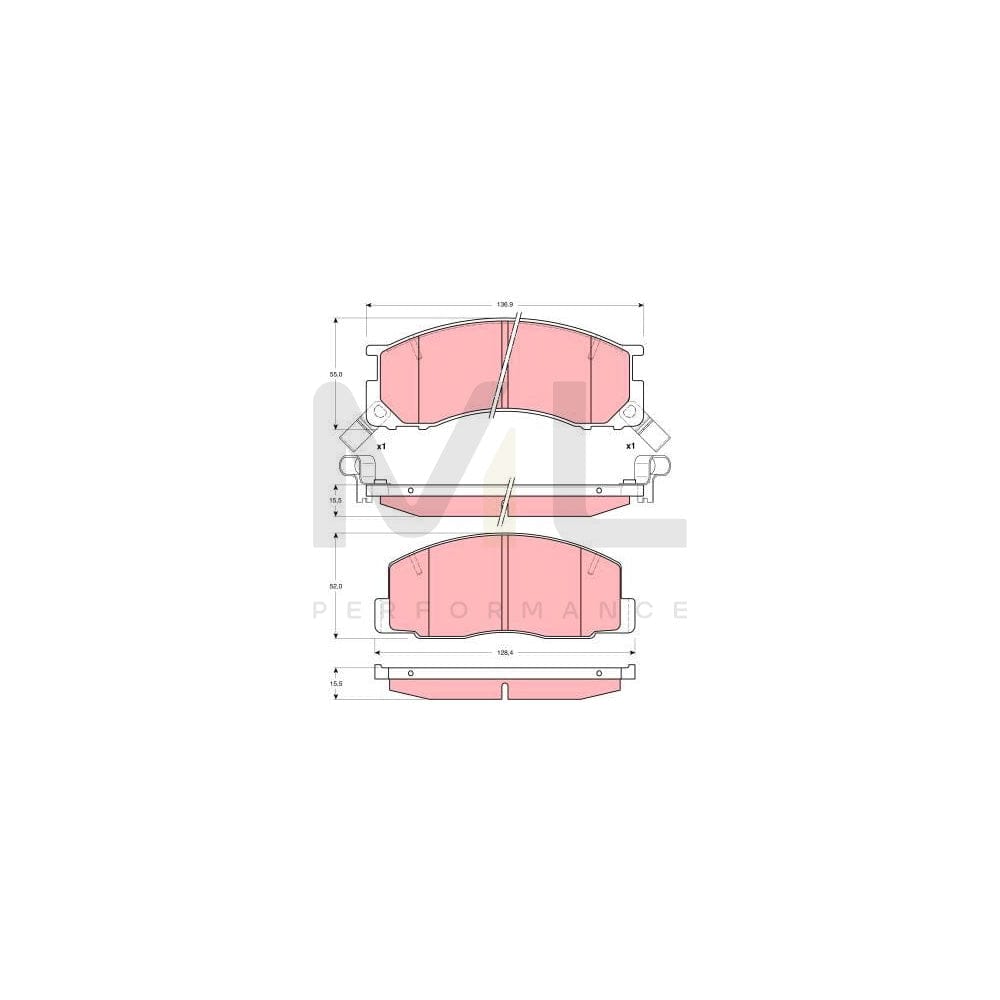 TRW Gdb1195 Brake Pad Set For Toyota Previa / Estima I (Xr10, Xr20) Incl. Wear Warning Contact