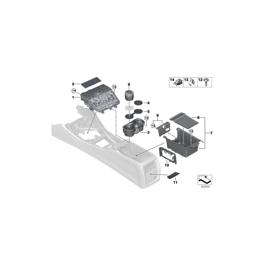 Genuine BMW 51166806794 G20 G21 Compartment, Center Console, Front Left hand drive (Inc. 330dX, 330e & M340iX)