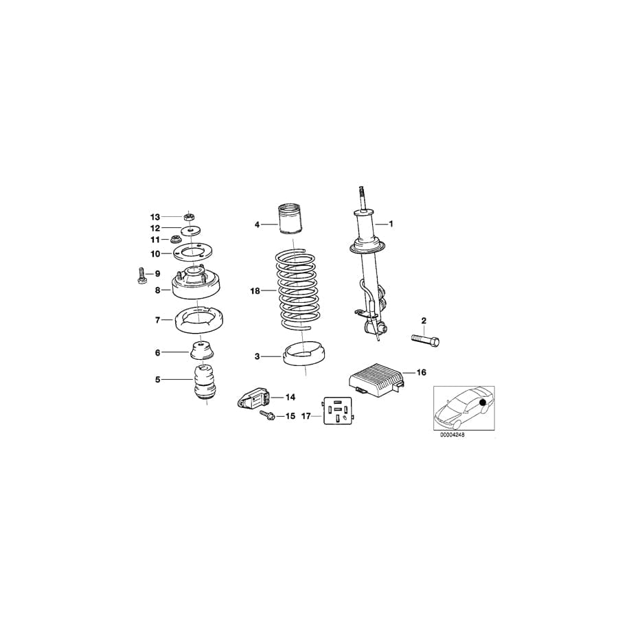 Genuine BMW 33531131805 E32 Coil Spring (Inc. 735iL, 735i & 730i)