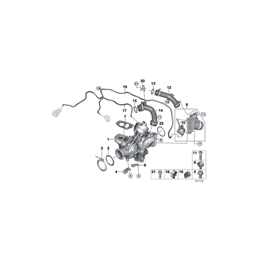 Genuine BMW 11658587543 G30 G20 G31 Support Bracket For Turbocharger VGH (Inc. X5 25dX, X3 20dX & 620d)