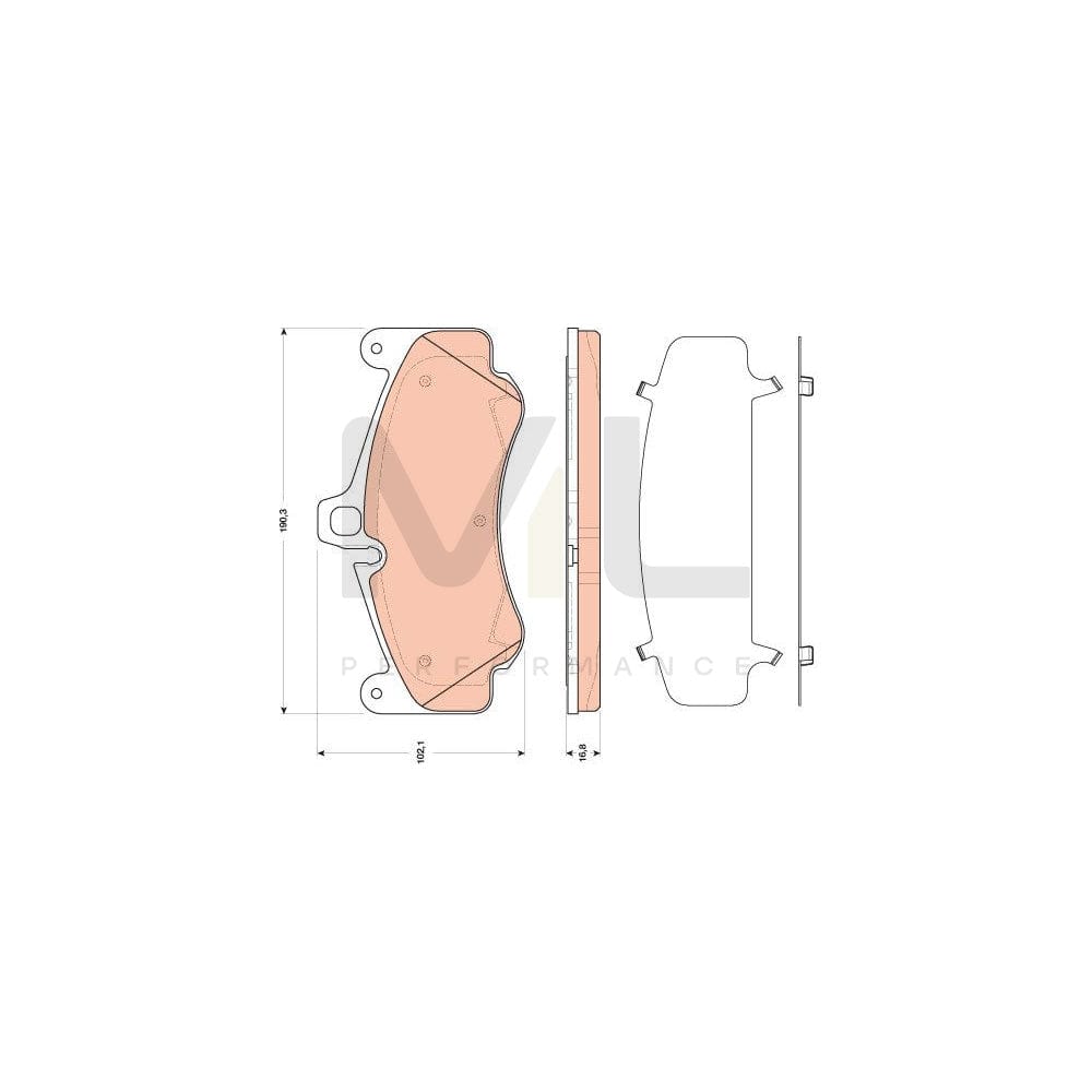 TRW Gdb1817 Brake Pad Set For Porsche 911 Prepared For Wear Indicator