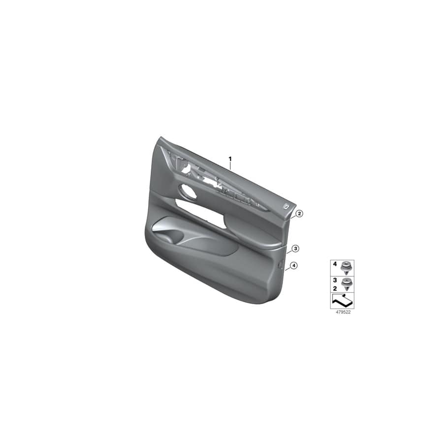 Genuine BMW 51417485776 F16 Door Panel, Leather, Front Right BEIGE/SW/ROGGEN (Inc. X6)
