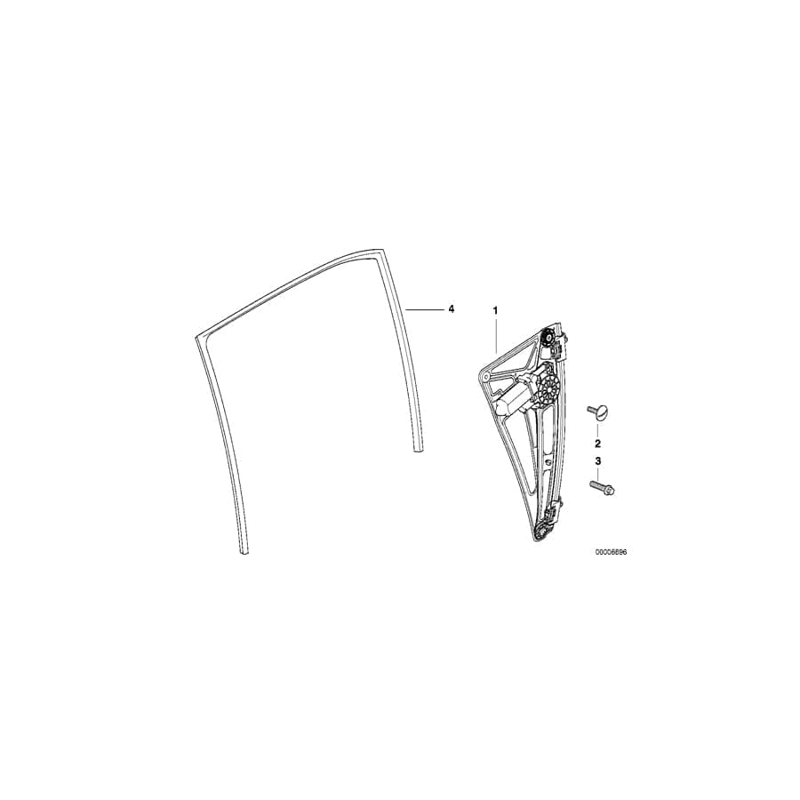 Genuine BMW 51348150404 E38 Rear Right Window Guide (Inc. 750i, 728i & 725tds)