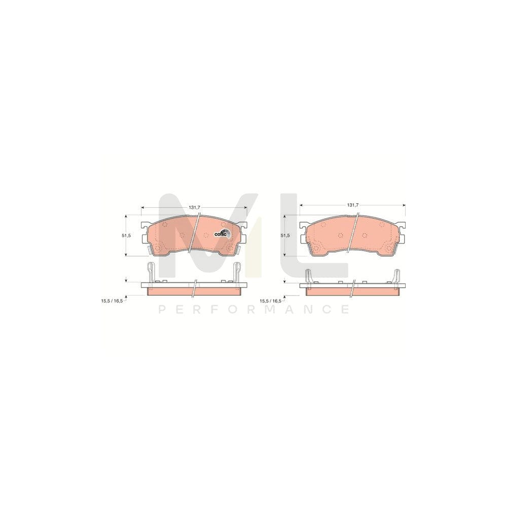 TRW Cotec Gdb1139 Brake Pad Set With Acoustic Wear Warning