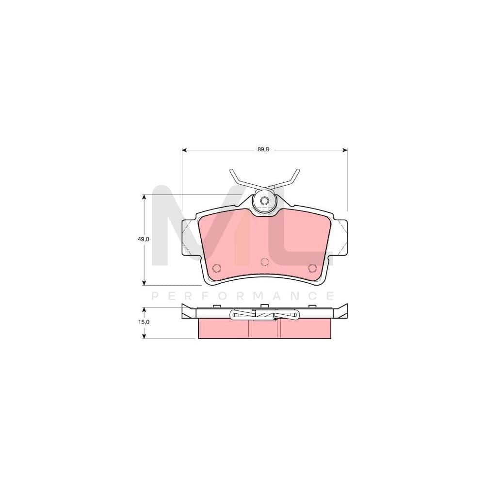 TRW Gdb4070 Brake Pad Set For Ford Usa Mustang Not Prepared For Wear Indicator