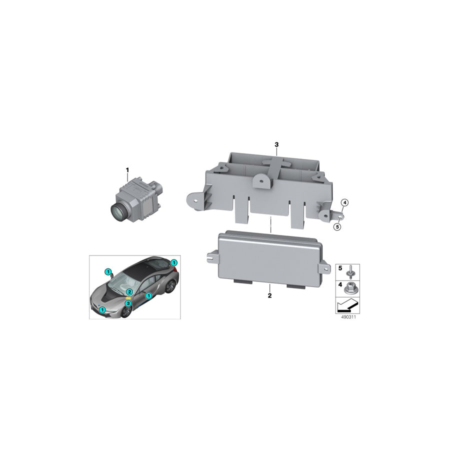 Genuine BMW 66539474072 F15 F16 F25 Control Unit For Surround-View Camera (Inc. X3 28i, X3 20dX & X5 40eX)