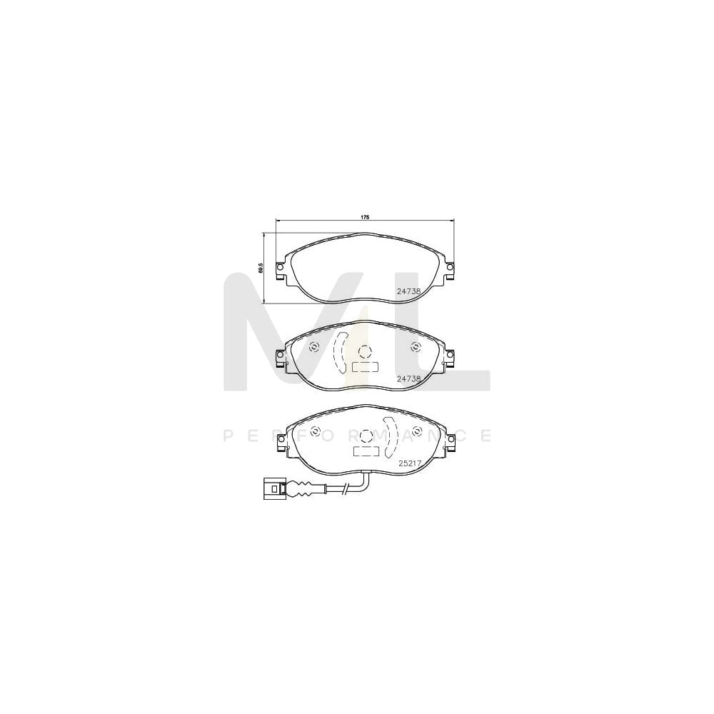 Hella 8DB 355 015-921 Brake Pad Set With Integrated Wear Warning Contact | ML Performance Car Parts