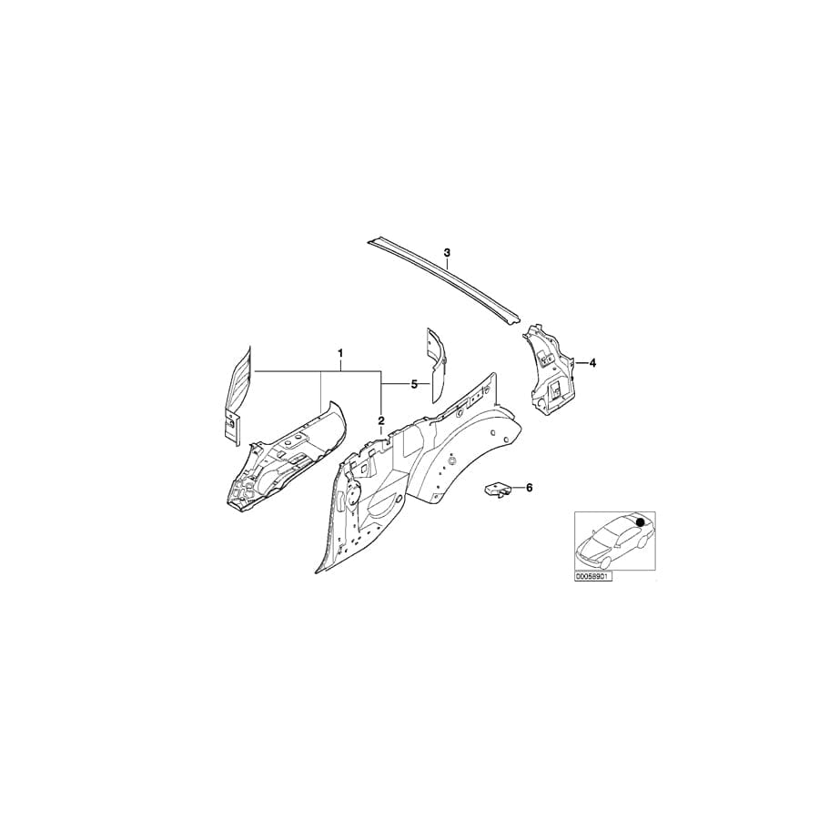 Genuine BMW 41327021999 E46 Rear Window Frame Bottom Part (Inc. 330Ci, M3 & 320Cd)