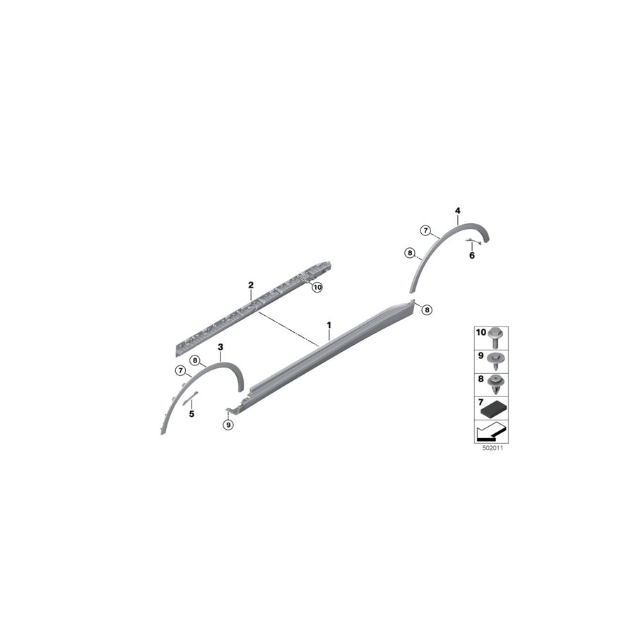 Genuine BMW 51779478303 G07 Wheel Arch Trim, Left Front (Inc. X7 40iX, X7 50iX & X7 30dX)