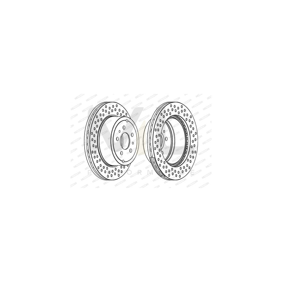 Ferodo Premier DDF597 Brake Disc for Ferrari 512 Vented, Without Bolts/Screws - Pair