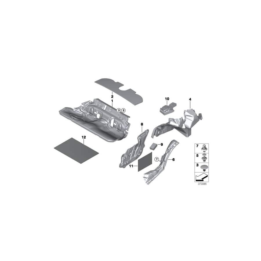 Genuine BMW 51487293750 F34 Sound Insulating Wheel Housing Rear Rig. (Inc. 328i, 335iX & 330i)