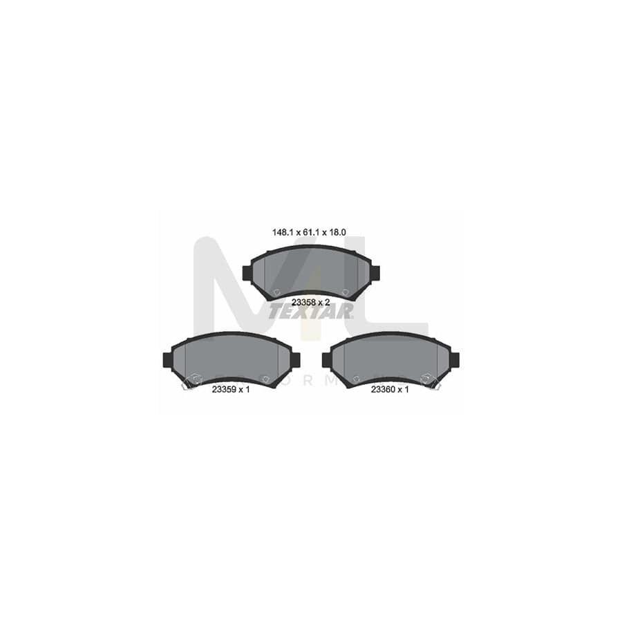 TEXTAR 2335801 Brake pad set with acoustic wear warning
