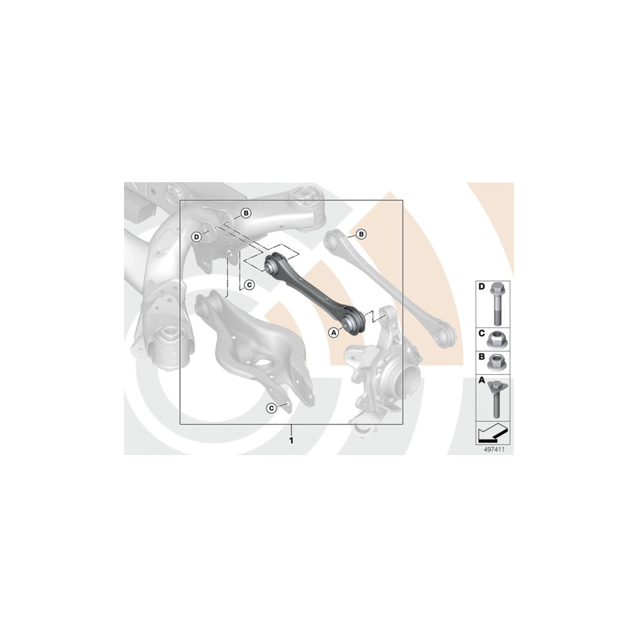 Genuine BMW 33322466801 F30 F31 F21 Repair Kit Wishbone, Rear Left VALUE LINE (Inc. 320i, 118d & 120d)