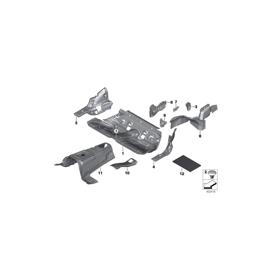 Genuine BMW 51487284978 F33 F83 Sound Insulation Floor Rear (Inc. 428iX, 430iX & 430i)