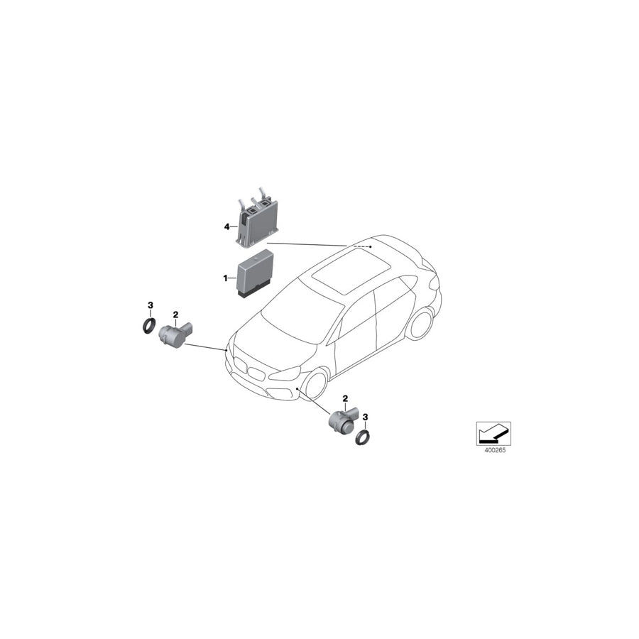 Genuine BMW 66209495771 F48 F39 Ultrasonic Sensor, Storm Bay Metallic WC3N (Inc. X2 28iX, X2 20i & X2 25dX)