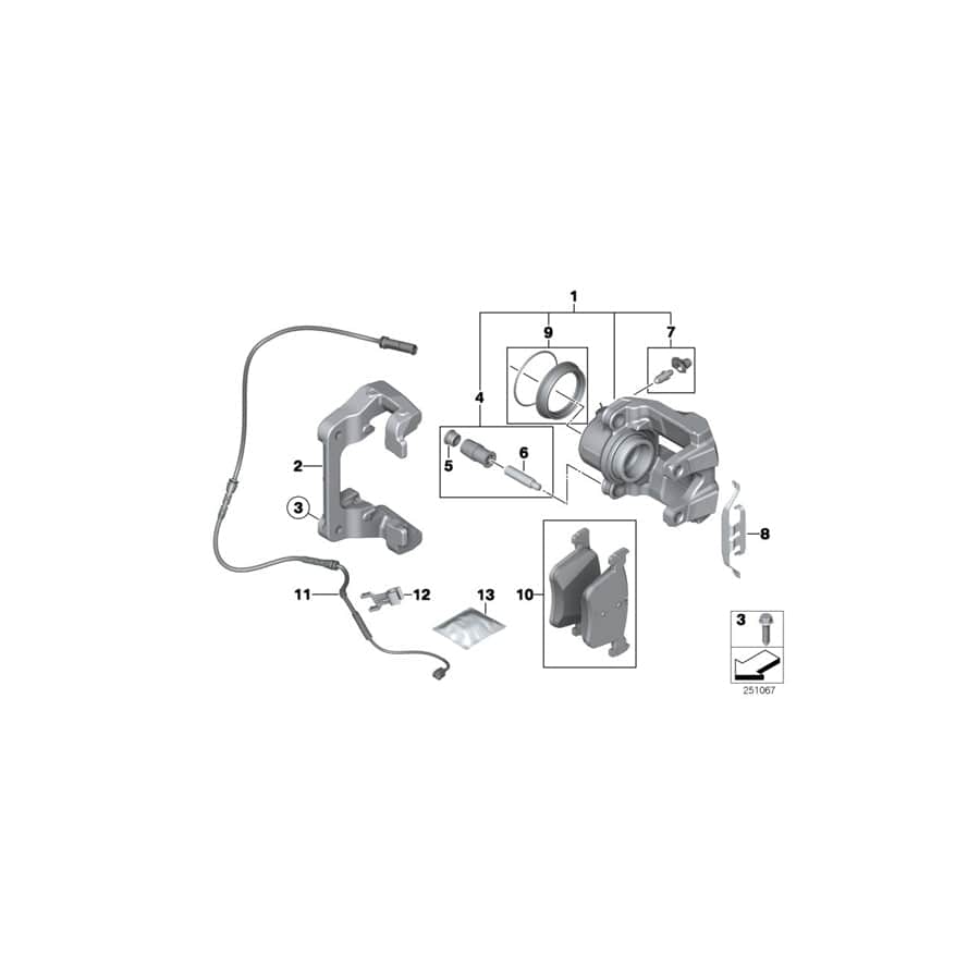 Genuine BMW 34106856387 F25 F26 Calliper Carrier (Inc. X3)