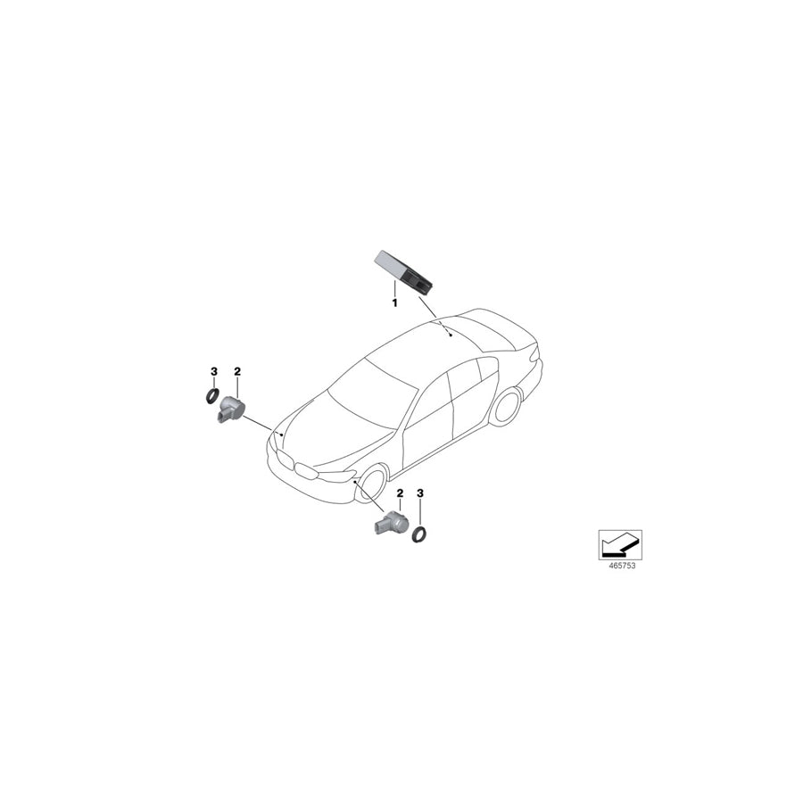 Genuine BMW 66209472522 G02 G12 G01 Control Module For Park Assistant (Inc. 640dX, 630i & 740dX)