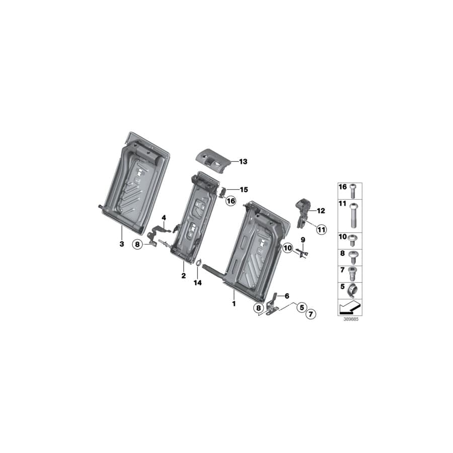 Genuine BMW 52207235434 F25 F26 Frame, Backrest Left (Inc. X3)