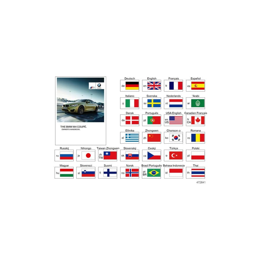 Genuine BMW 01402975184 Owner's Manual For F82 M4 FRCA (Inc. M4 & M4 GTS)