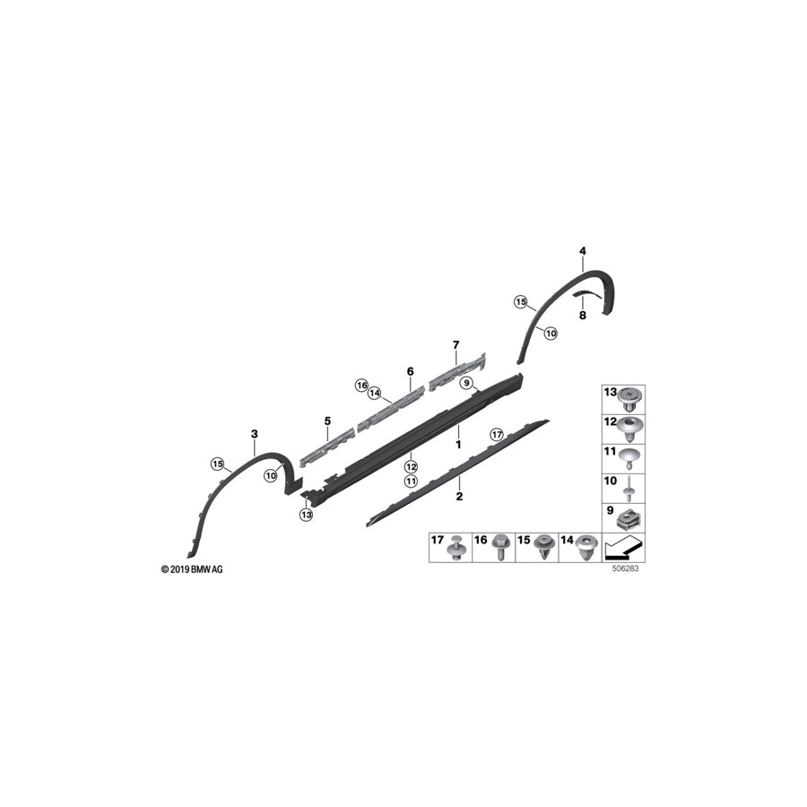 Genuine BMW 51778069695 F39 Rocker Panel Strip, Painted, Left MSP (Inc. X2 M35iX, X2 18i & X2 28i)
