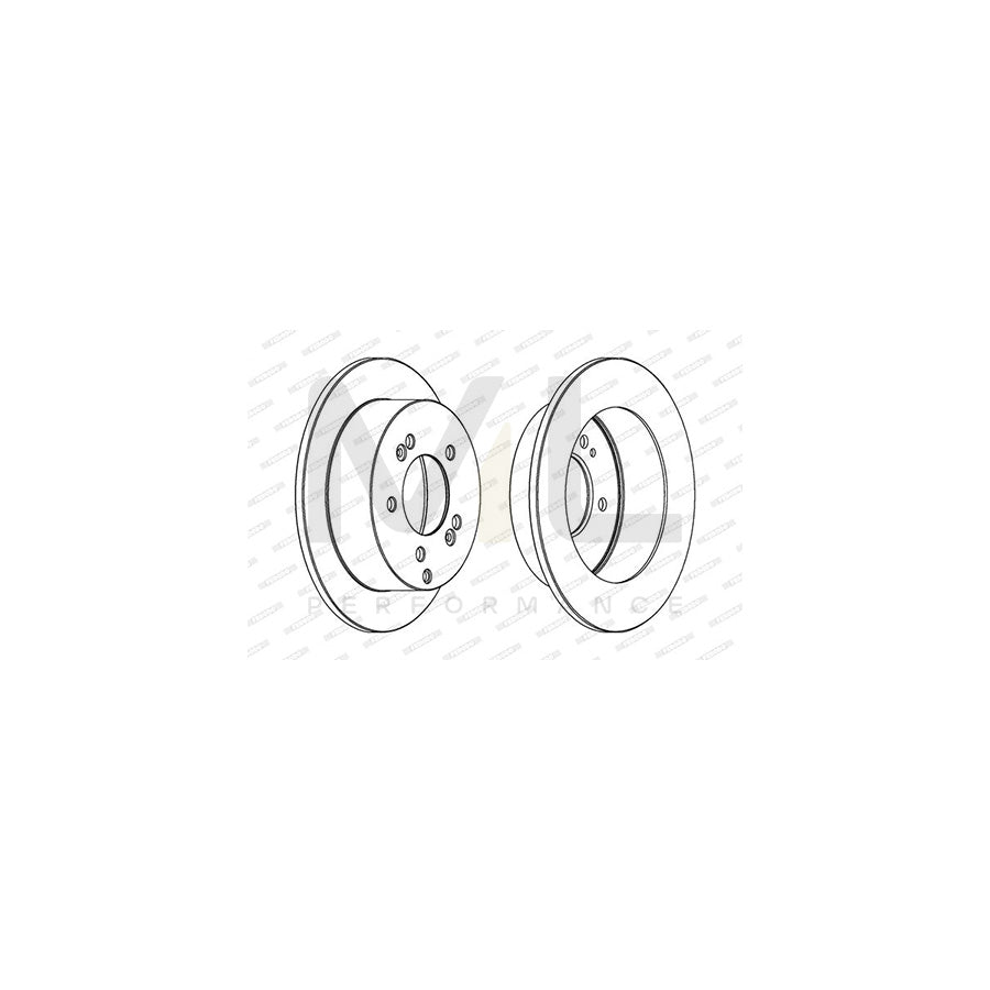 Ferodo Premier DDF1447C Brake Disc Solid, Coated, Without Bolts/Screws - Pair