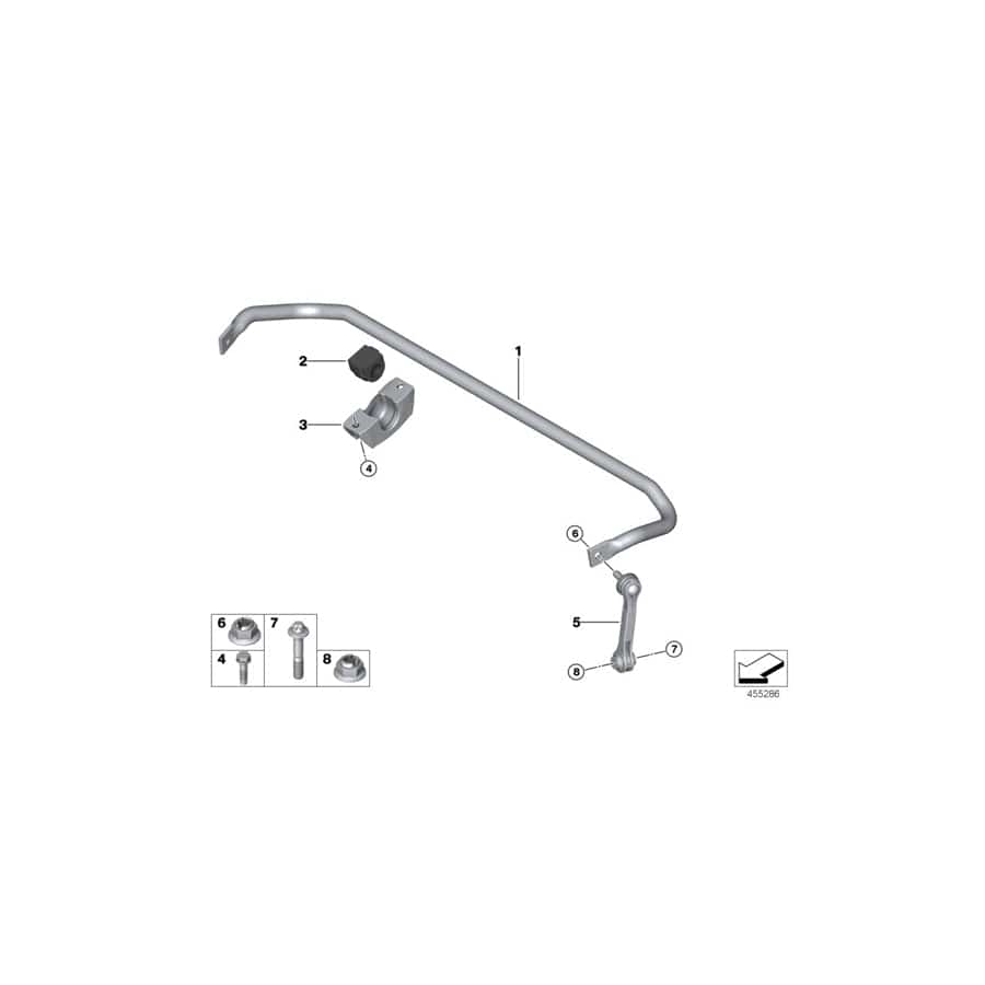 Genuine BMW 33556889559 G05 G06 Stabilizer Rubber Mounting M14X1.5X115 (Inc. X5 50iX, X5 40i & X6 30iX)