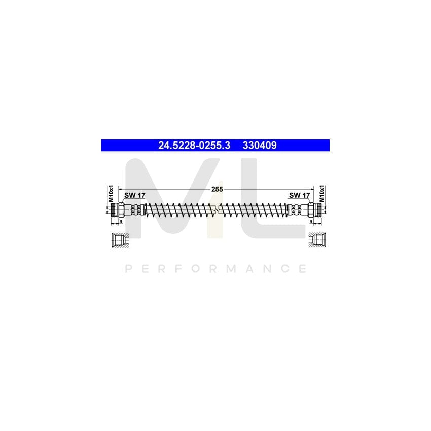 ATE 24.5228-0255.3 Brake Hose 255mm