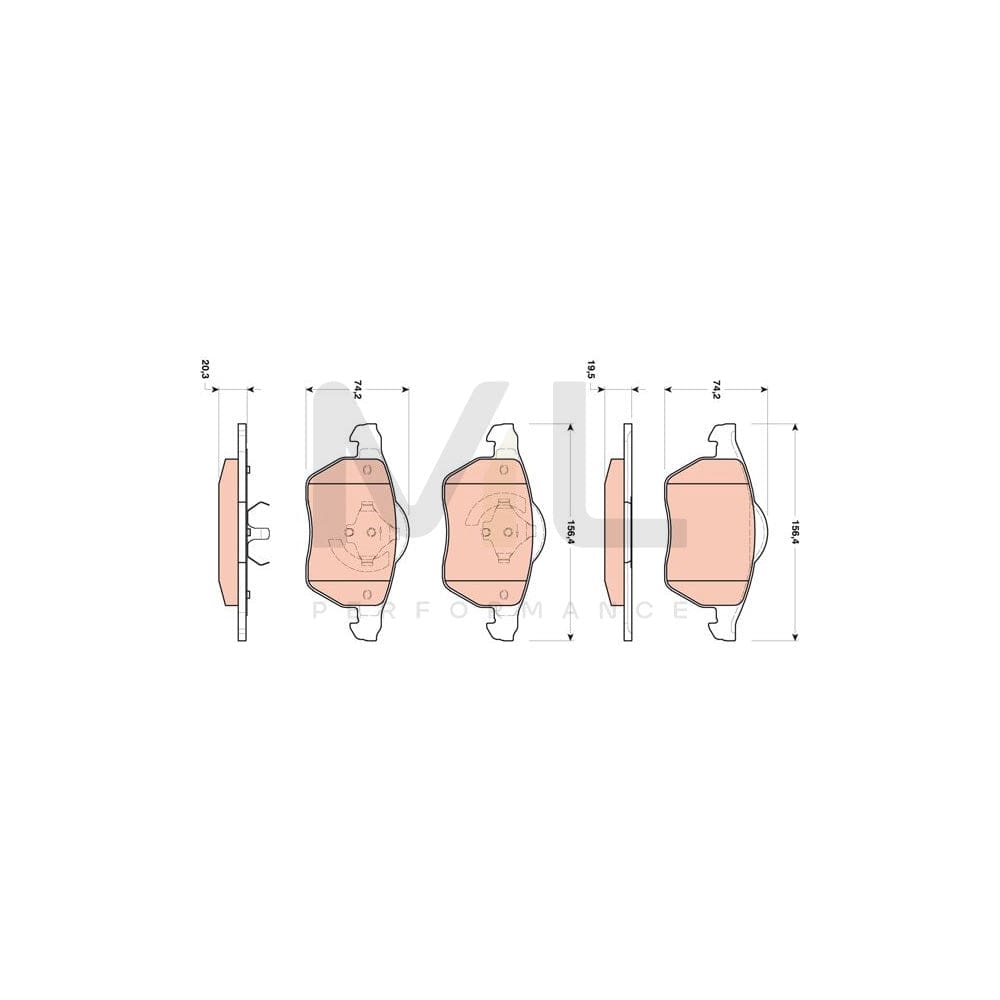 TRW Gdb1717 Brake Pad Set Not Prepared For Wear Indicator