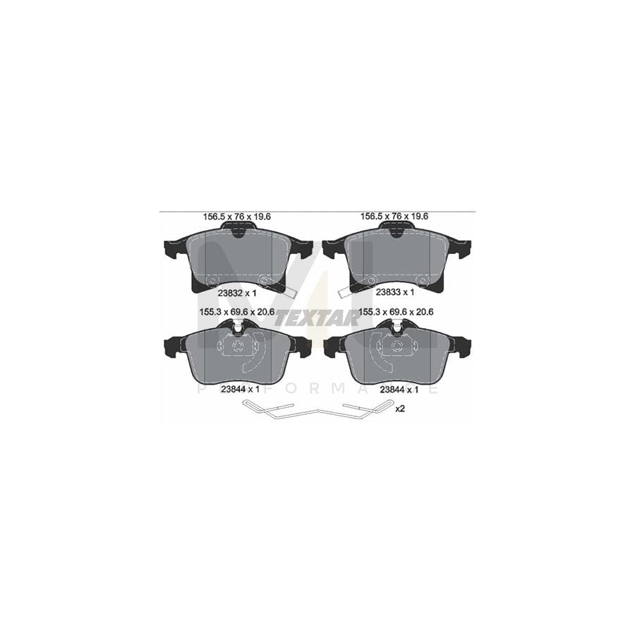 TEXTAR 2383204 Brake pad set with acoustic wear warning